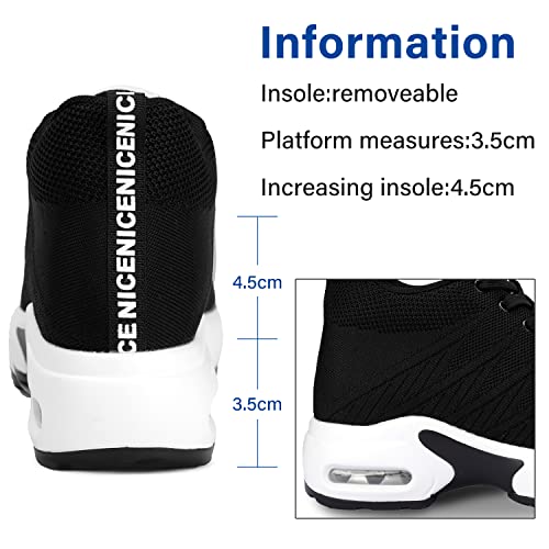 AONEGOLD Women's Wedge Sneakers Inner Heightening Walking Shoes Fashion Breathable Lightweight Air Cushion Casual Sneakers4