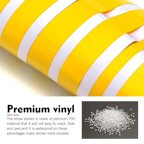 Image of 2 PCS Car Hood Decals, Hood Bumper Modification Exterior Decoration Accessories, Body Side Stickers Racing Stripes Decals, Suitable for Most Car Models (Yellow)