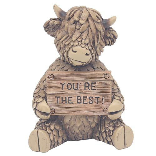 Lesser & Pavey Christmas Hughie Highland Cow The Best Home Decor Figurines & Ornaments For Home & Office | Decorative Home Accessories Statues For Indoor & Outdoor | Lovely Gifts for Women & Men