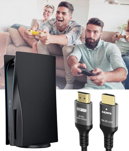 Image of Ubluker 10K 8K 4K HDMI Cable 48Gbps 8 FT, Certified Ultra High Speed HDMI Cable 4K 240Hz 144Hz 120Hz 8K60Hz 0.01ms HDR10+ eARC HDCP2.3 Netflix Roku TV PC Monitor Projector PS5 X-Box