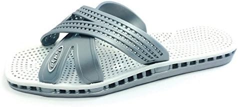 'Mexico' Slide Sandal with Criss-Cross, Mesh Straps in Silver-White (No Bubbles)