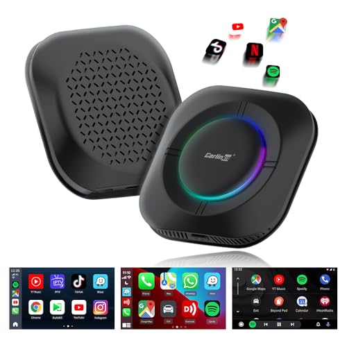 CarlinKit Tbox S2 Android 13 AI Box Adaptador de Coche Inalámbrico y Android para Vehículos CarPlay con Cable 4GB RAM + 64GB ROM