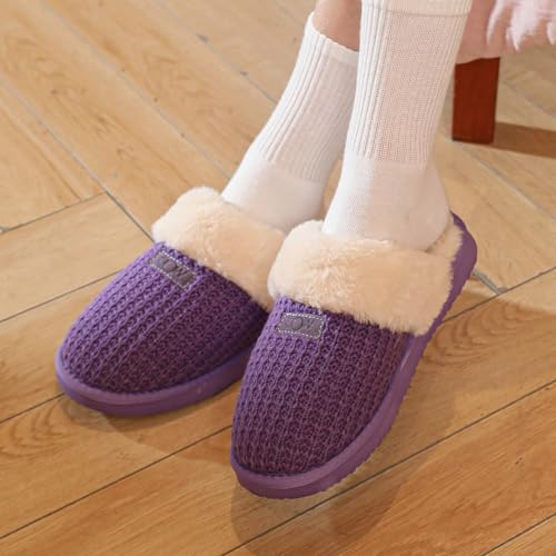 Image of OOW Cozy House Slippers for Women with Memory Foam Fuzzy Shoes for Indoor