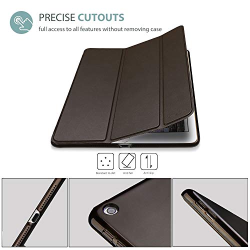 Image of ProCase Smart Case for iPad 9.7 Inch iPad 6th /5th Generation 2018 2017(Model: A1893 A1954 A1822 A1823), Ultra Slim Lightweight Stand Cover with Translucent Frosted Back -Brown