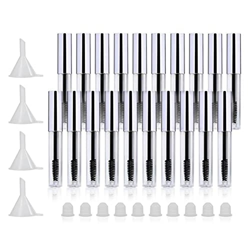 20Pcs 4Ml Empty Mascara Tube And Wand, Diy Mascara Container With Cap,Eyelash Tubes Vials Bottle With Rubber Inserts And Funnels Kit For Castor Oil #TOP8