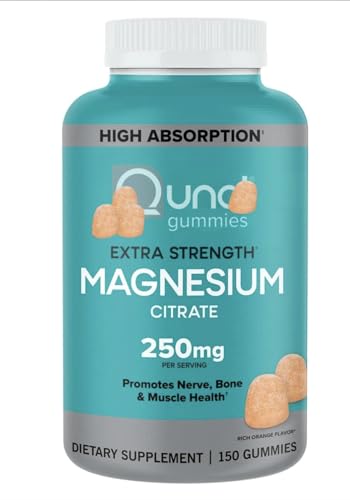Magnesium Citrate Gummies Extra Strength High Absorption Orange Flavor Bone Nerve and Muscle Health Support Vegetarian Gummies 75 Day Supply