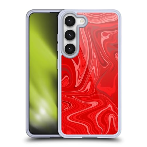 Funda de Gel Suave Evita Arañazos en tu Samsung Galaxy S23 5G con Diseño Rojo Mármol 2