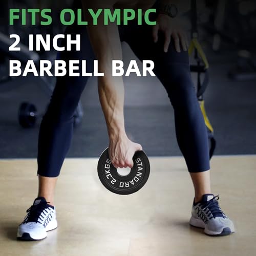 Fitvids Olympic Cast Iron 2-Inch Weight Plate for Strength Training & Weightlifting, Multiple Weights Available, 5LB (Set of 4)