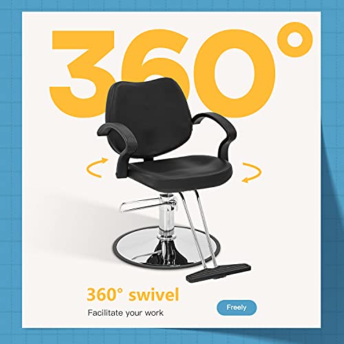 Sentiment 360 Degrees Rolling Swivel Barber Salon Styling Adjustable Hydraulic Beauty Shampoo Hairdressing Chair For Men And Women Hair Stylists, Black #TOP5