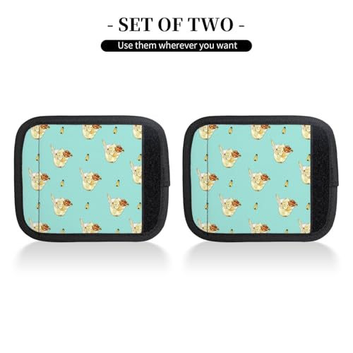 2 Pcs Luggage Handle Wraps, Honey Sundae Print Grip Handle Cover/Travel Bag Identifier for Suitcase Accessories2