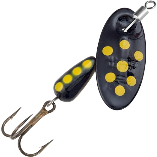 Panther Martin PMISSP_6_B Inline Swivel Spotted Spinners Fishing Lure - Black - 6 (1/4 oz)