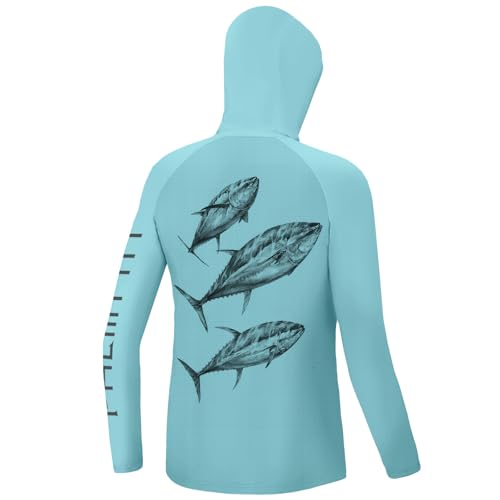 Image of Palmyth Boys Fishing Shirt UPF 50+ Youth Long Sleeve Shirts with Hooded