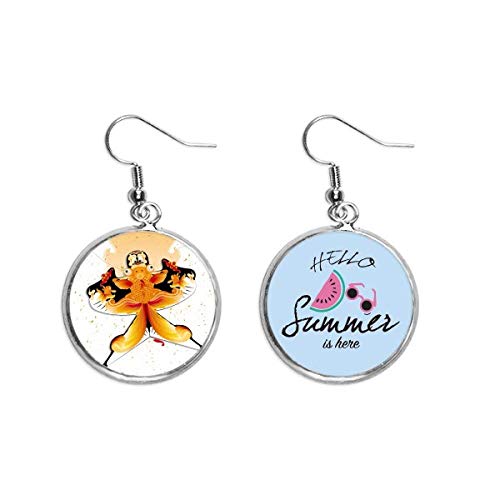 Pendientes de sandía ligeros que evitan el dolor de lóbulo con diseño cultural de cometa