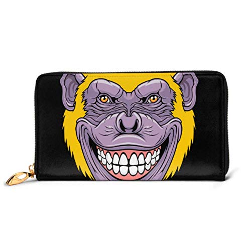 Preisvergleich Produktbild JHGFG Mode Handtasche Reißverschluss Geldbörse Cool Monkey T-Shirt Andere Verwendungszwecke Telefon Kupplung Geldbörse Abendkupplung Blockieren Leder Geldbörse Multi Card Organizer