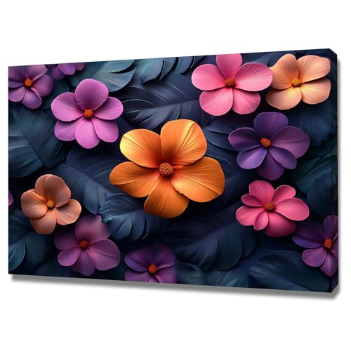 Impression sur toile fleur rue maison décorative pour salon cosy et moderne 40x60cm
