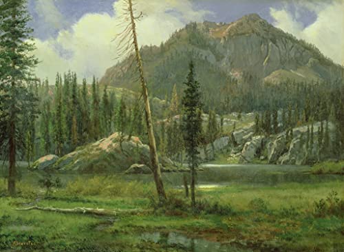 Poster Sierra Mountains Albert Bierstadt 58x90cm toile sans cadre