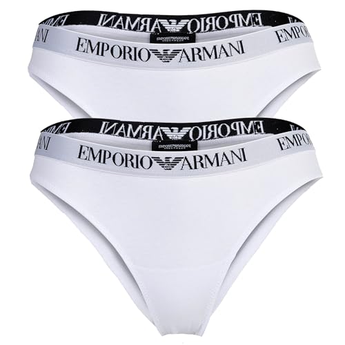 Emporio Armani Woman'S Essential Cotton - Paquete de 2 Unidades, Color Blanco, Talla L, Blanco/Blanco, L