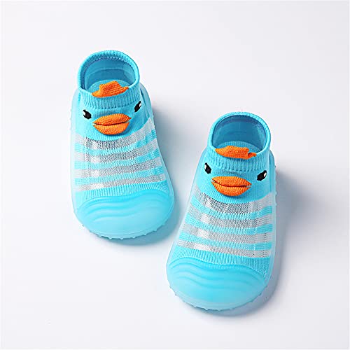 Newborn Baby Shoes Girls Boy Unisex Kids Anti-Slip Soft Rubber Sole Floor Shoe Cute Duck Summer Cotton Sock Toddler First Walker2