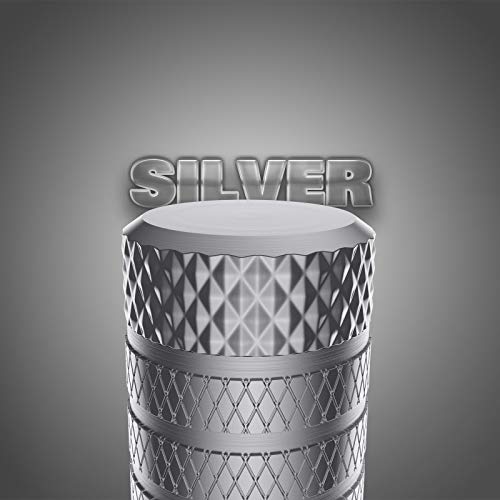 Image of CKAuto Tire Valve Stem Caps, Silver, 4 pcs /Pack, Anodized Aluminum Tire Valve Cap Set, Corrosion Resistant, Universal Stem Covers for Cars Trucks Motorcycles SUVs and Bikes