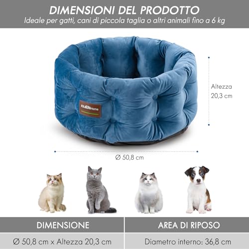 Panier rond pour chat ClevaHome effet velours premium avec structure deep nest
