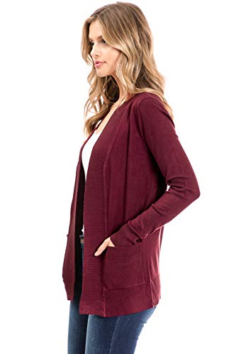 Image of Urban Look Womens Basic Long Sleeve Open Front Comfy Sweater Cardigan