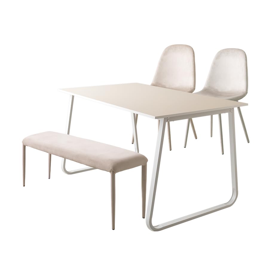 Amazon｜家具350 ダイニングテーブルセット 4人用 幅140cm 4点セット