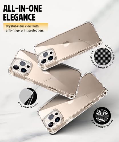 Image of WOW IMAGINE Clear Back Cover Case for iPhone 16 Pro | Shockproof Soft TPU Case | Cushioned Edges for Ultimate Protection Back Cover Case - Transparent
