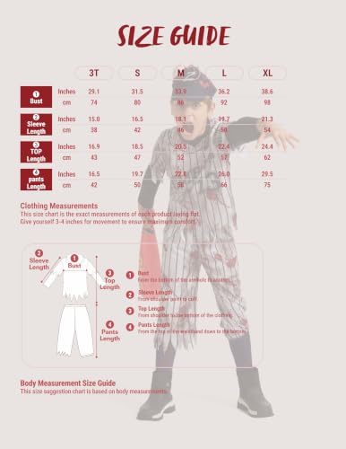 Image of Spooktacular Creations Zombie Baseball Player Costumes for Boys, Scary Halloween Costume for Kids, Halloween Parties