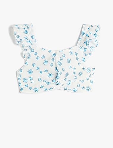 Blouse crop Koton pour fille avec broderie anglaise à fleurs et volants