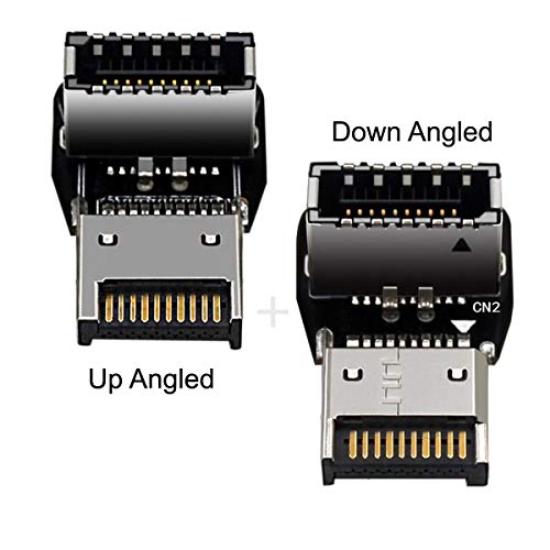 2pcs CY Type-E USB 3.1 Front Panel Header Male to Female Motherboard Extension Data Adapter, black - Image 2