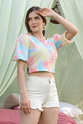 Image of Leriya Fashion Women Striped Top with Half Sleeves for Office Wear, Casual Wear Both Use to Western Top & Saree for Blouse