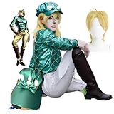 Diego Brando Cosplay Costume, Cos Uniform Roleplay Outfits Full Set for Men Women (Wig)