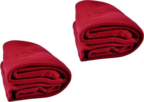 Goyal's Double Fleece Blanket Marron Set of 2