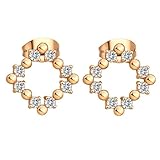 Pendientes chapados en oro góticos, pendientes para mujer con cuadrados y circonita cúbica