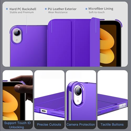 Housse iPad Mini 6 fine et légère violette pour éviter les rayures