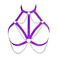 Plus Size Body Harness BH Damenmode Unterwäsche Punk Hollow Cupless BH Punk Gothic Karneval Tanzkostüm
