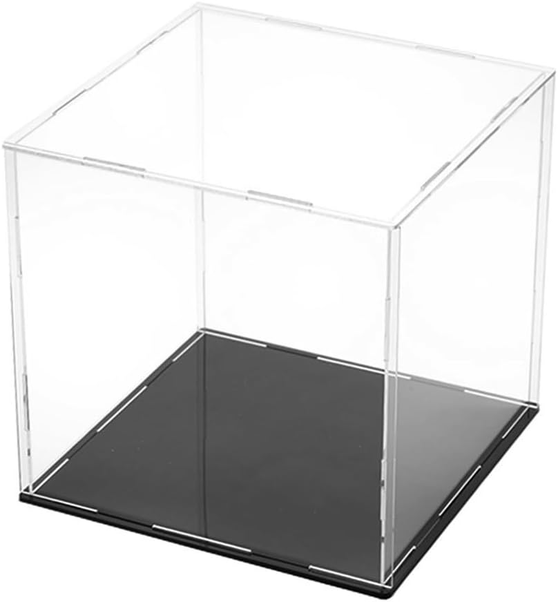 Building Box Dustroof for Dolls Collection Lovers Easy to Install Transparent Color Gaming Room Living Room Decor Display Case Locks with Keys, 15CM