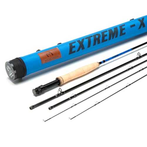 Maxcatch Extreme-X Fly Fishing Rod with Extra Tip Section, Fast Action, Carrying Tube Included (5wt 9')