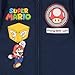 Nintendo Super Mario Bros Boys Varsity Bomber Jackets Zip-Up Mario Luigi and Bowser Graphic Print Jacket for Kids Casual Fashion Coats (Dark Blue Size 4/5)