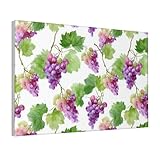 Woshuwo Lienzo decorativo para pared, diseño de uva, estilo acuarela, para dormitorio, sala de estar, 30 x 45 cm, enmarcado