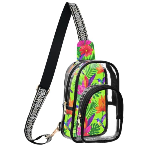 Bolsa transparente para eventos linqin con frontal de PVC y diseño de colibrí 2