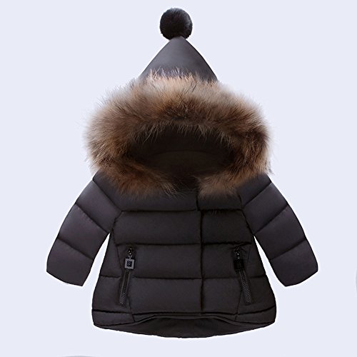 KAGAYD Baby Boys Girls Winter Puffer Coats Toddler Hoods Down Jacket Kids Light Padded Outwear with Zip Pockets2