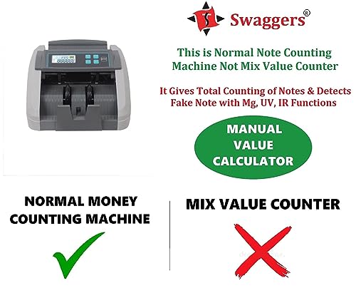 Image of swaggers Heavy Duty Note /Money /Cash Counting Machine with MG,UV,IR Fake Note Detection,Updated with All New and Old Notes 10,20,50,100,200,500,2000 (100% Accuracy) 1 Year Warranty