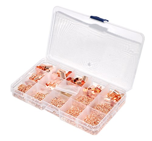 Cord End Cap For Jewelry Making, Kumihimo End Cap Finding Kit For Leather, Tassels; Rose Gold Assorted Sizes 840 Pcs By Mandala Crafts #TOP1