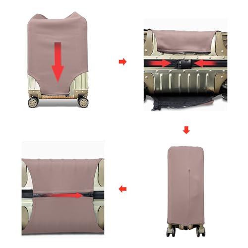 Image of WUJIAONIAO Travel Luggage Cover Baggage Suitcase Cover Protector Skins 18-32 Inch, Khaki, S (for 18--20 inch luggage), Fashion