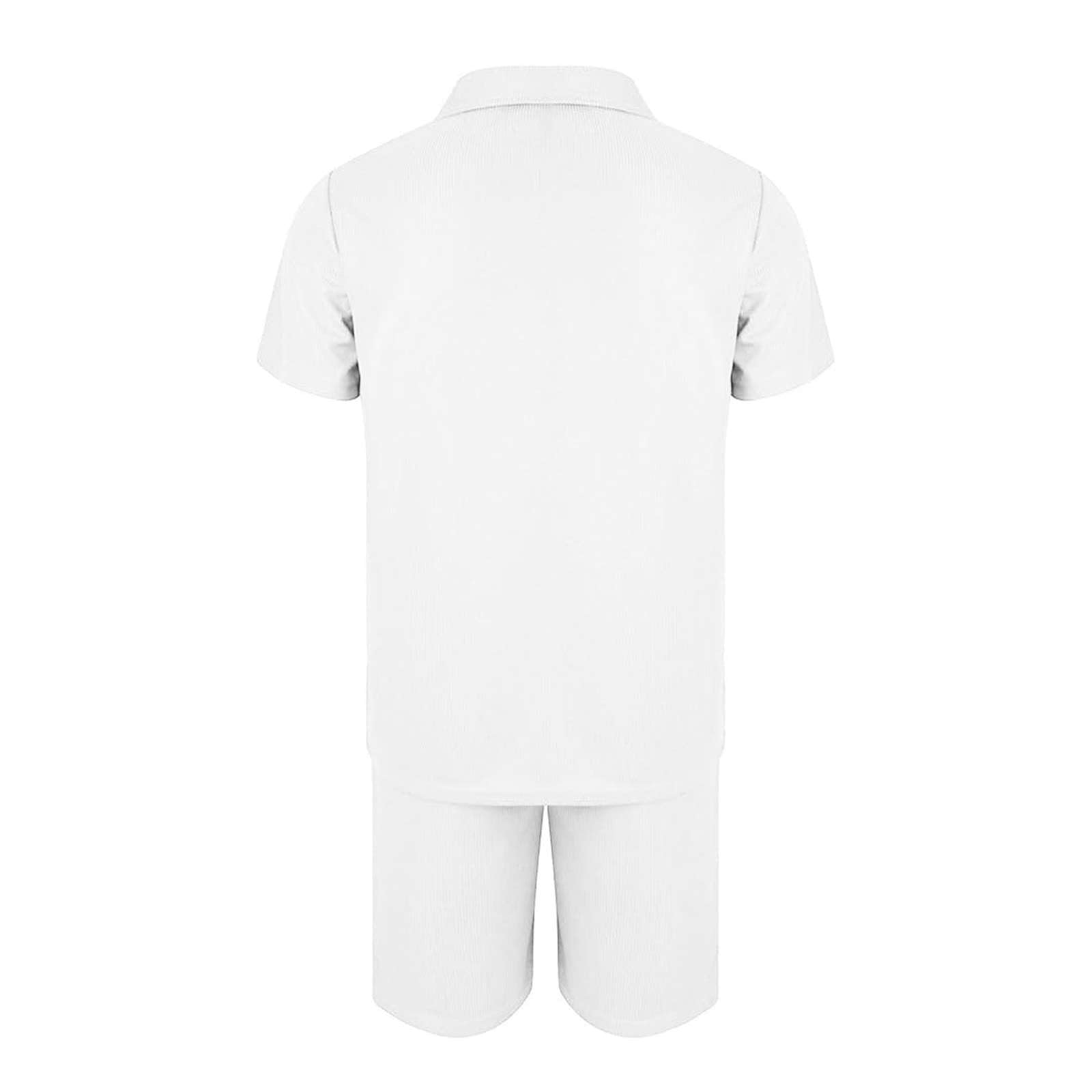Herren Trainingsanzug 2 Pcs Waffel Polosuit Outfits Halb Zip Polo Shirt und Short Jogginganzug Casual Freizeitanzug Sportanzug Tracksuit Zweiteiler Sommer Outfit Set S-5XL Gym Urlaub Strand
