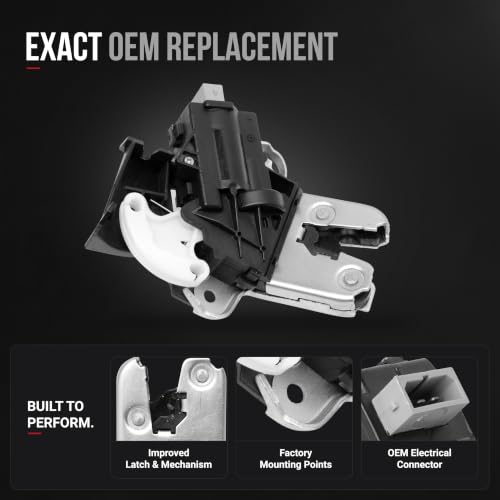 Image of Rear Trunk Lock Latch Actuator - Compatible with Audi, Volkswagen - A4, A4 Quattro, A5, A5 Quattro, A6, A6 Quattro - Trunk Lid Lock - Power Trunk Latch - Replaces 4F5827505A, 4F5827505D, 4F5827505B