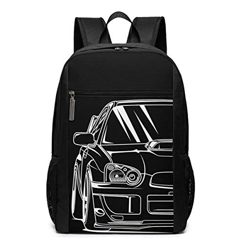 Subie Outline JDM Tuner Subie WRX Sti Rucksack 17 Zoll Laptop Taschen College School Rucksack Casual Daypack für die Reise