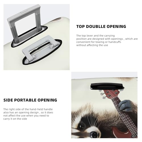 Travel Luggage Covers For Suitcase, Funny Raccoon Elastic Suitcase Protector Washable Anti-Scratch Suitcase Baggage Cover Luggage Protector Fits 18-32 Inch Luggage4