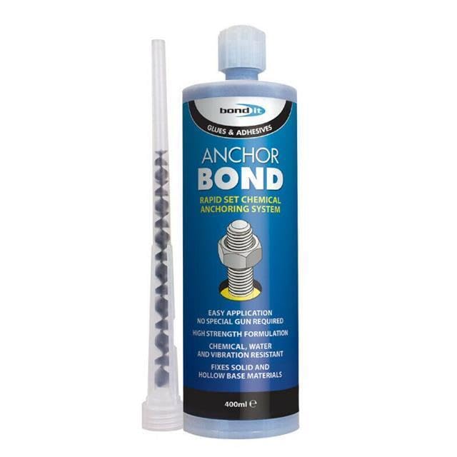 Bond It Polyester Anchor Resin Anchor bond Rapid Set Construction Adhesive Bolts Stud Wall ties Starter Bars Screws (400ml)